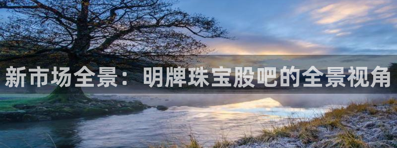 众腾娱乐总代理：新市场全景：明牌珠宝股吧的全景视角